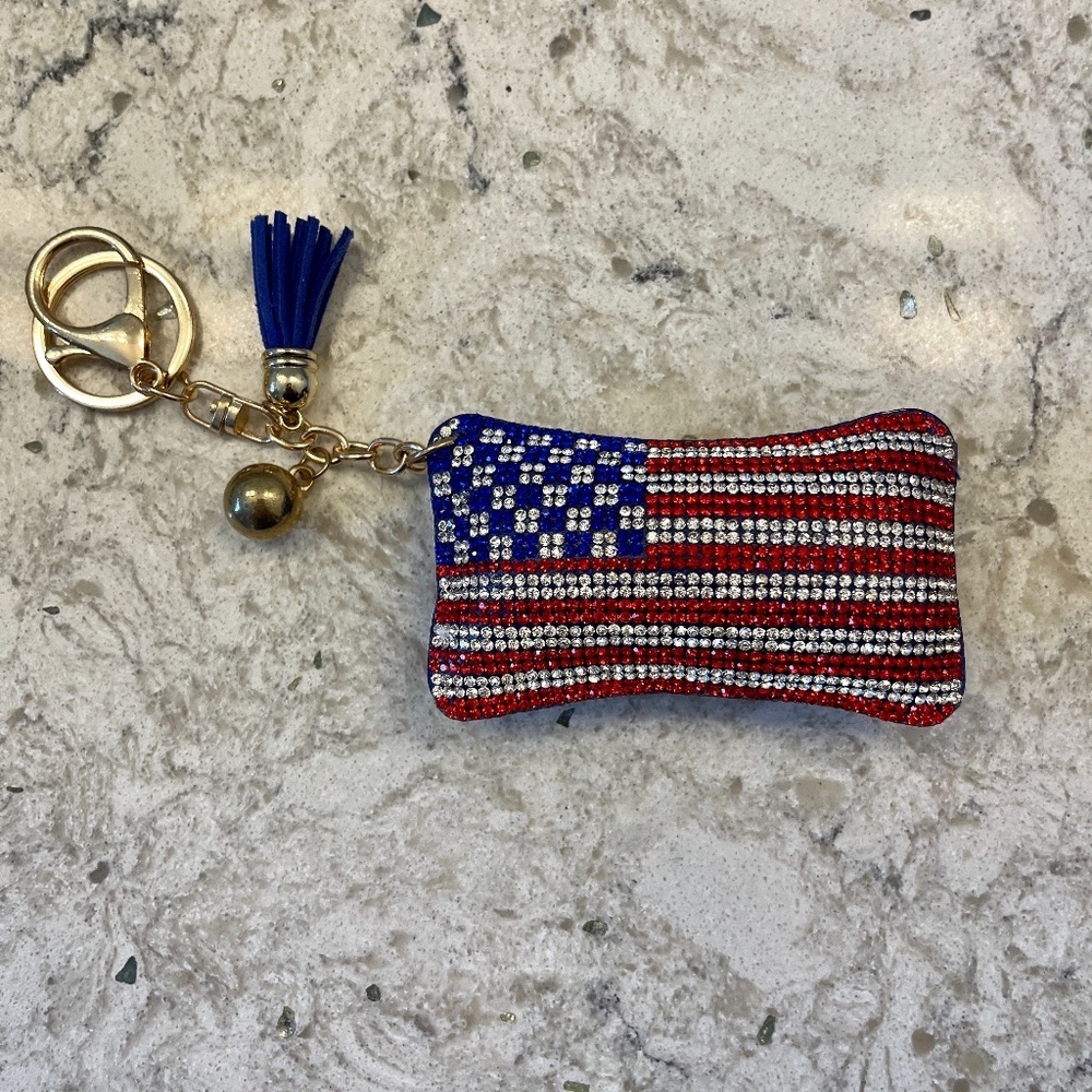 American‎ Flag Keychain Patriotic USA Key Ring Accessory